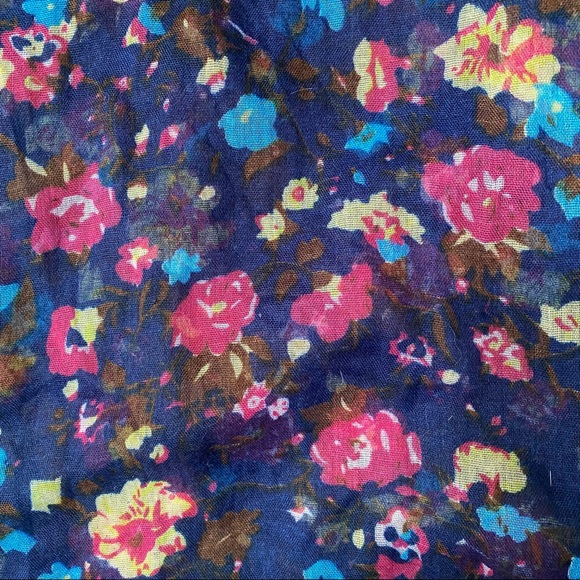 EUC Navy Blue Floral infinity scarf - Picture 2 of 10